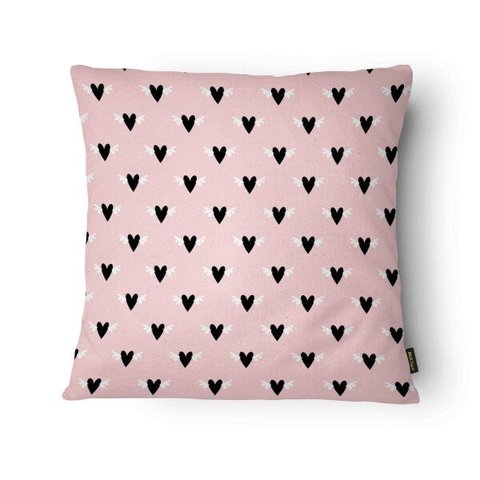 Capa para Almofada Elegance 43x43cm - Belchior - Rosa/ Corações