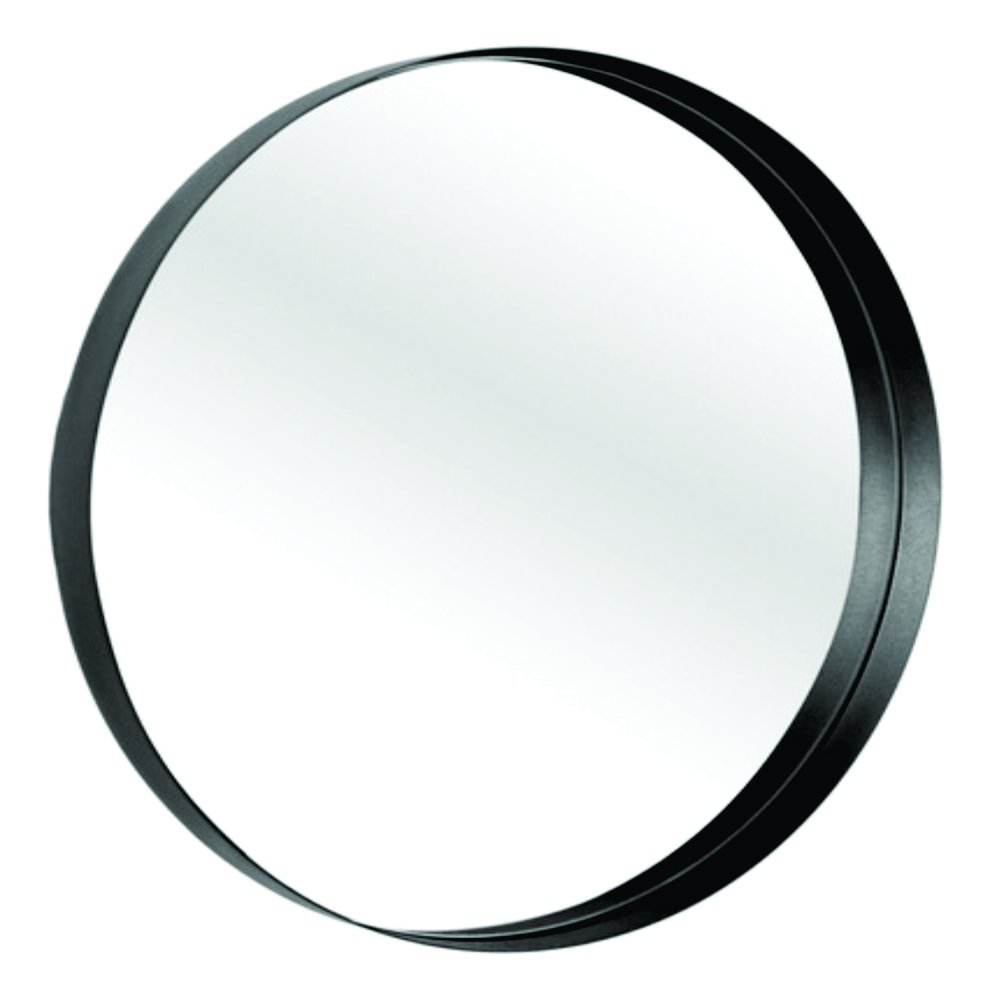 Espelho Redondo 80 cm preto para banheiro Com Borda em MDF - 2