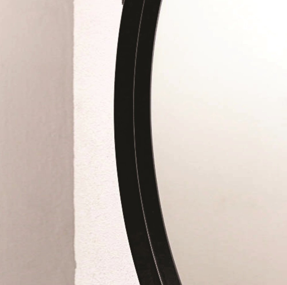 Espelho Redondo 80 cm preto para banheiro Com Borda em MDF - 3