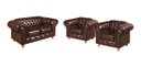 Ver imagem 1 de Conjunto De Sofá Luís Xv 2 Lugares + 2 Poltronas Chesterfield Capitonê - Couríssimo Marrom Café