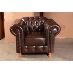 Conjunto De Sofá Luís Xv 2 Lugares + 2 Poltronas Chesterfield Capitonê - Couríssimo Marrom Café - 6