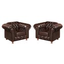 Ver imagem 5 de Conjunto De Sofá Luís Xv 2 Lugares + 2 Poltronas Chesterfield Capitonê - Couríssimo Marrom Café