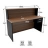 Balcão Atendimento Recepção Consultório 1400x600 com Gaveteiro Netmobil - Nogal - 6