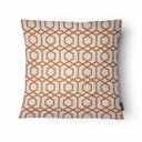 Ver imagem 1 de Capa para Almofada Elegance 43x43cm - Belchior - Bege e Laranja/ Geométrico