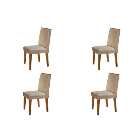 Conjunto 4 Cadeiras Para Sala De Jantar Lunara Imbuia 07