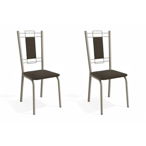Cadeira Sala de Jantar Florença 2c005nk Aço Kit 2 Uni Niquel/marrom 21 - Kappesberg