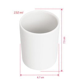Kit com 6 copinhos de porcelana 150 ml mini vaso porta vela - 4