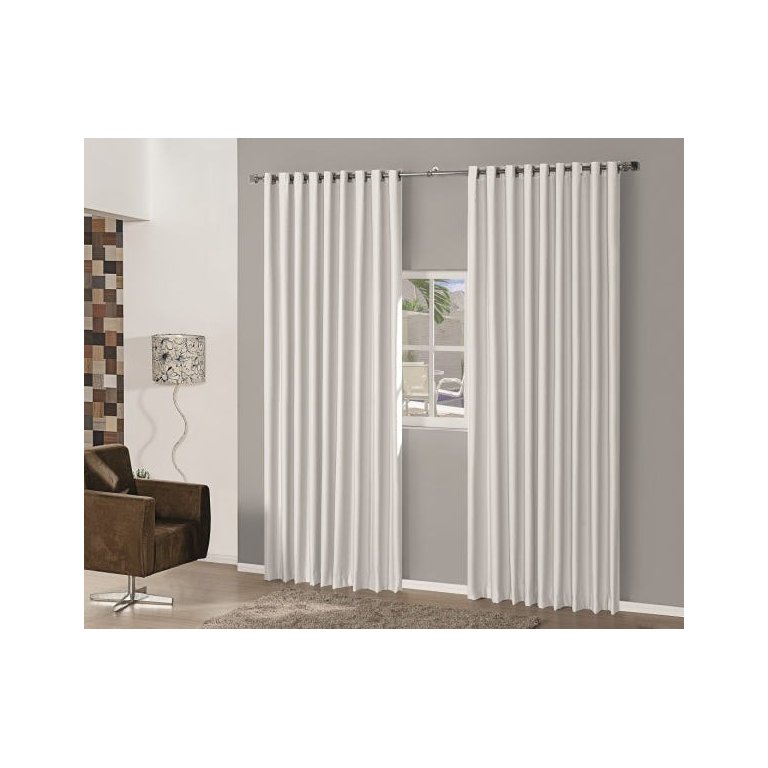 Cortina Blackout em Tecido 2,00x1,30 Corta Luz Branco Gelo