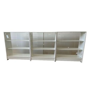 Balcões Mdf + Vidro Expositor Lojas e Comércios Branco com 3 - Suprema Móveis