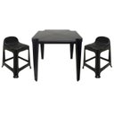 Ver imagem 1 de Mesa Quadrada Plástico Monobloco 70cm Preta + 2 Banquetas com Encosto