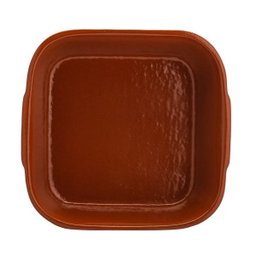 Travessa cerâmica refratária de porcelana marrom 2 litros - 2