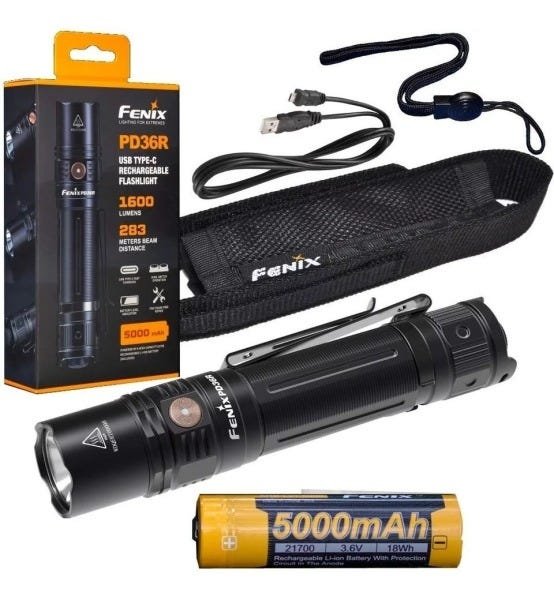 Lanterna Tática Fenix Pd36r 1600 Lúmens + Bateria - 2