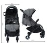 CARRINHO DE BEBÊ PASSEIO LUXO VIRA MALETA RODINHA CINZA - MC4901-C - 3