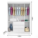 Ver imagem 3 de Berço Americano Danny e Guarda Roupa Infantil Ane Branco Brilho com Colchão Gazin – Phoenix Baby