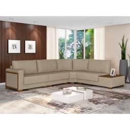 Sofá de Canto Modulado 324cm - 260cm 5 Lugares These Linho Bege - Sallar Home - 2