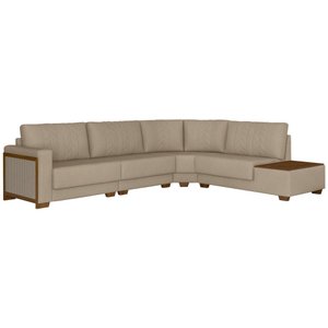 Sofá de Canto Modulado 324cm - 260cm 5 Lugares These Linho Bege - Sallar Home