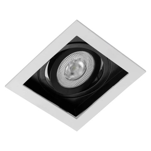 Spot de Embutir Conecta Par 20 Quadrado Recuado Preto e Branco Dl146par20wb Bella