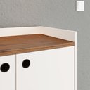 Ver imagem 4 de Aparador Buffet Dallas 4 Portas Decoração Cantinho Café Pés Palito Retrô Off White/freijó -