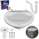 Ver imagem 1 de Pia Lavatório Banheiro 4l + Sifão Universal Sanfonado + Fita Veda Rosca