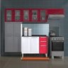 Balcão Cozinha Itatiaia Luce 2 Portas 3 Gavetas Branco/Vermelho IG3G2-105 - 6
