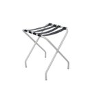 Ver imagem 2 de Suporte Para Mala Anodização Fosco Tira Em Couro Preto Sem Encosto - 59X52X52 Cm