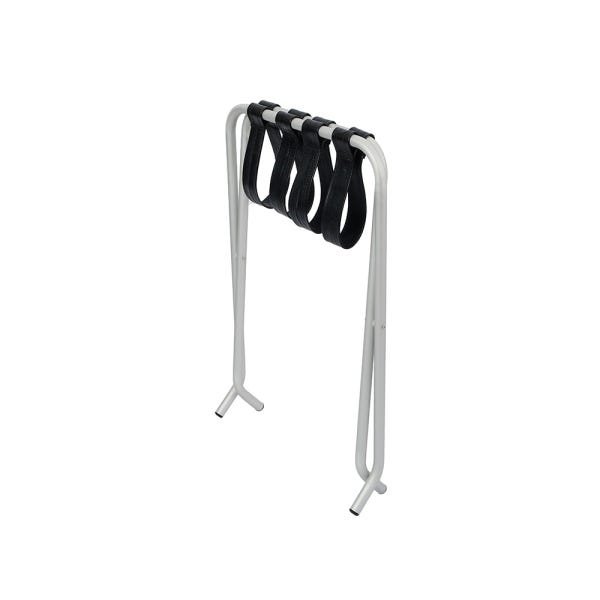 Suporte Para Mala Anodização Fosco Tira Em Couro Preto Sem Encosto - 59X52X52 Cm - 4