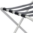 Ver imagem 3 de Suporte Para Mala Anodização Fosco Tira Em Couro Preto Sem Encosto - 59X52X52 Cm