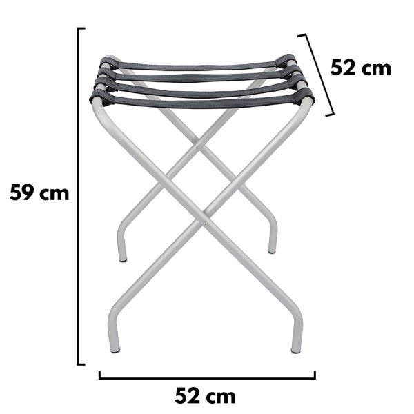 Suporte Para Mala Anodização Fosco Tira Em Couro Preto Sem Encosto - 59X52X52 Cm - 5