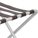 Ver imagem 4 de Suporte Para Mala Anodização Fosco Tira Em Couro Café Com Encosto - 74X52X52 Cm