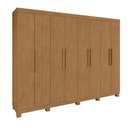 Ver imagem 1 de Guarda-roupa Casal Easy Slim 8 Portas com Pés Amendoa Clean