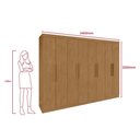 Ver imagem 6 de Guarda-roupa Casal Easy Slim 8 Portas com Pés Amendoa Clean