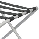 Ver imagem 4 de Suporte Para Mala Anodização Fosco Tira Em Couro Cinza Com Encosto - 74X52X52 Cm