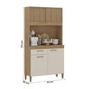 Ver imagem 4 de Armario Cozinha Ceara com 4 Portas Canelato+3d Canelato/off White