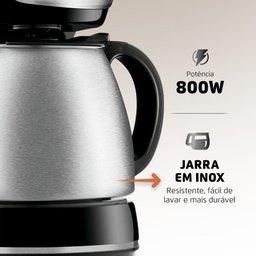 Cafeteira Mondial Dolce Arome 800W Preto/Inox 220V C-37-JI-30X - 5
