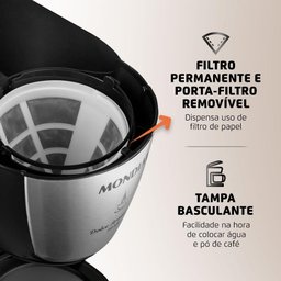 Cafeteira Mondial Dolce Arome 800W Preto/Inox 220V C-37-JI-30X - 4
