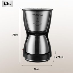 Cafeteira Mondial Dolce Arome 800W Preto/Inox 220V C-37-JI-30X - 6
