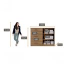 Ver imagem 4 de Cômoda Space 2 Portas 5 Gavetas MDF-MDP Puxador Metálico Café