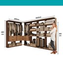 Ver imagem 5 de Guarda-Roupas Closet Modulado Alasca 360cm 6 Peças com 6 Gavetas e Cabideiros Freijó Carraro