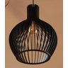 Luminária Teto tipo Pendente em MDF - Completa - Cor: Preta - 1