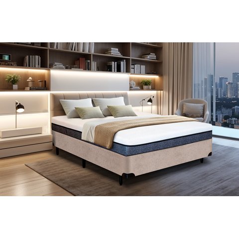 Cama Box Casal Serenelife - Chenille Bege