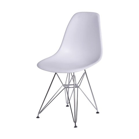 Cadeira Charles Eames Eiffel Dkr Base Cromada:branca