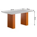 Ver imagem 5 de Kit Mesa Jantar Mesa Santiago 160cm Vidro 6 Lugares Cadeiras Boucle Cinamomo Branco Grafite Loja