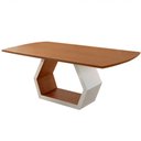 Ver imagem 1 de Mesa para Sala de Jantar Ane Moderna Mobilia Off White com Cinamomo-cinamomo Imbuia