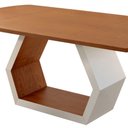 Ver imagem 2 de Mesa para Sala de Jantar Ane Moderna Mobilia Off White com Cinamomo-cinamomo Imbuia