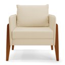 Ver imagem 3 de Kit 02 Poltronas Lana Linho Bege A19 Base de Madeira - D’Rossi