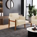Ver imagem 2 de Kit 02 Poltronas Lana Linho Bege A19 Base de Madeira - D’Rossi