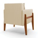 Ver imagem 5 de Kit 02 Poltronas Lana Linho Bege A19 Base de Madeira - D’Rossi