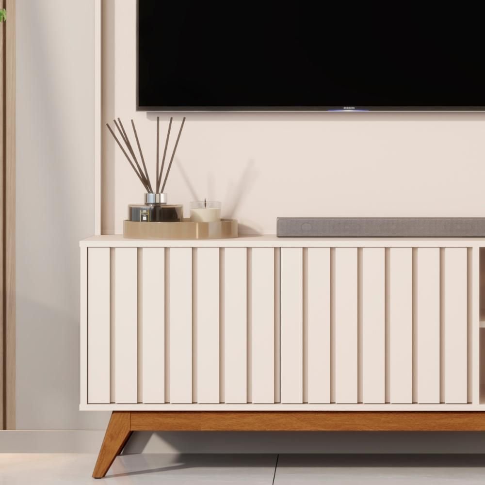 Home para Tv Sala de Estar 1.8 Açai Off White Jb Bechara