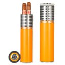 Ver imagem 5 de Tubo Porta Charuto Case Viagem Aço Inoxidável Tampa com Higrômetro - Amarelo Cigarol Tubo Porta Char