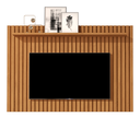 Ver imagem 3 de Painel Suspenso Ripado de Madeira Maciça para Tv até 58 Polegadas Nature